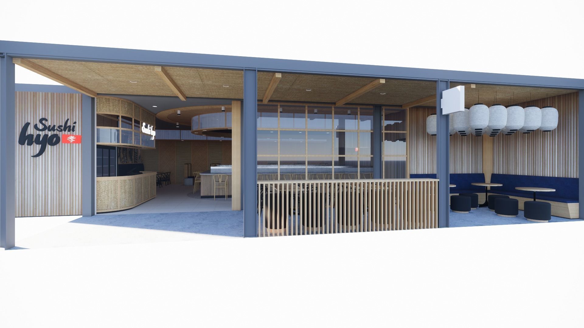 Sushi Restaurant Interior Design 3D model_4