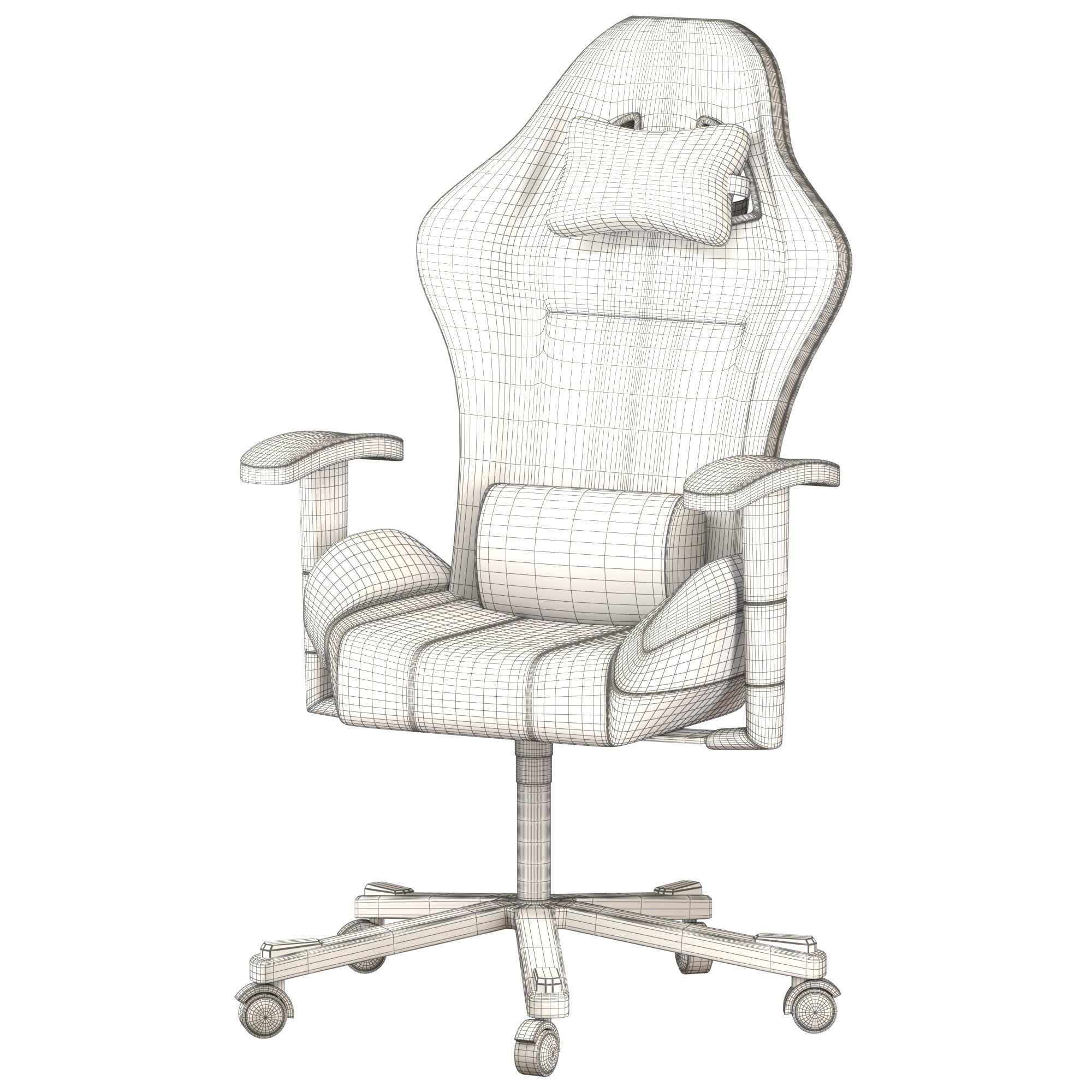 dx racer yellow 3D model_3