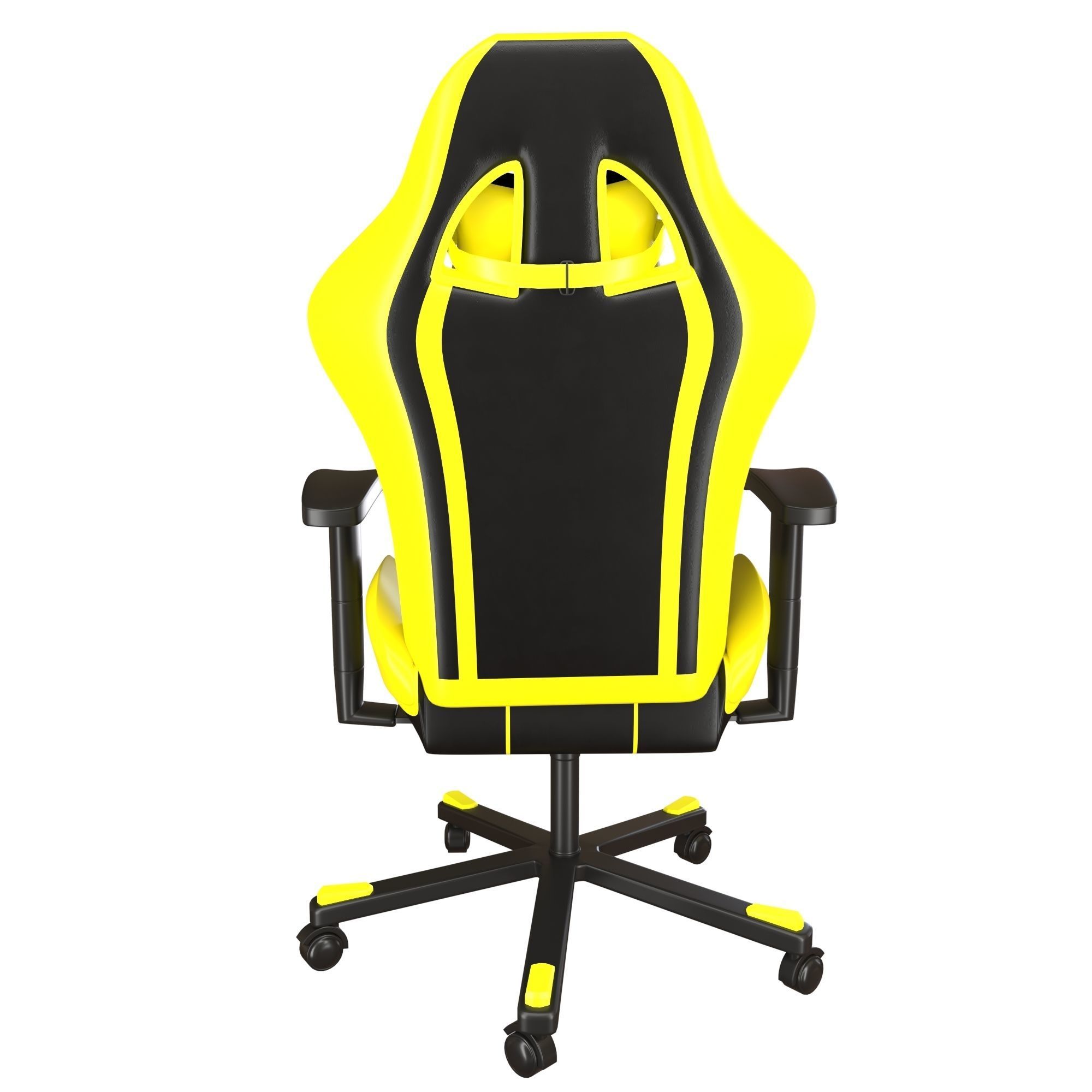 dx racer yellow 3D model_2