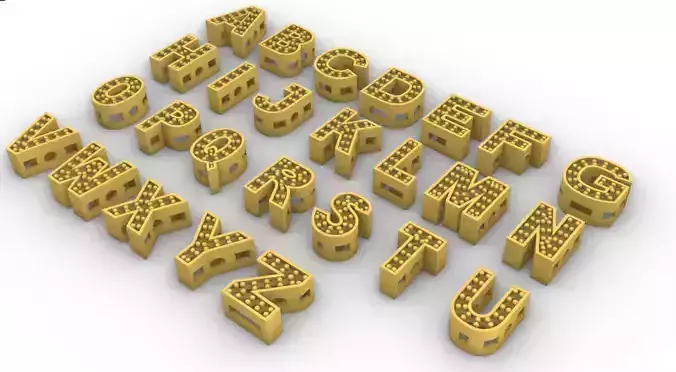 Abecedario joyeria alphabet  jewelry 3D print model