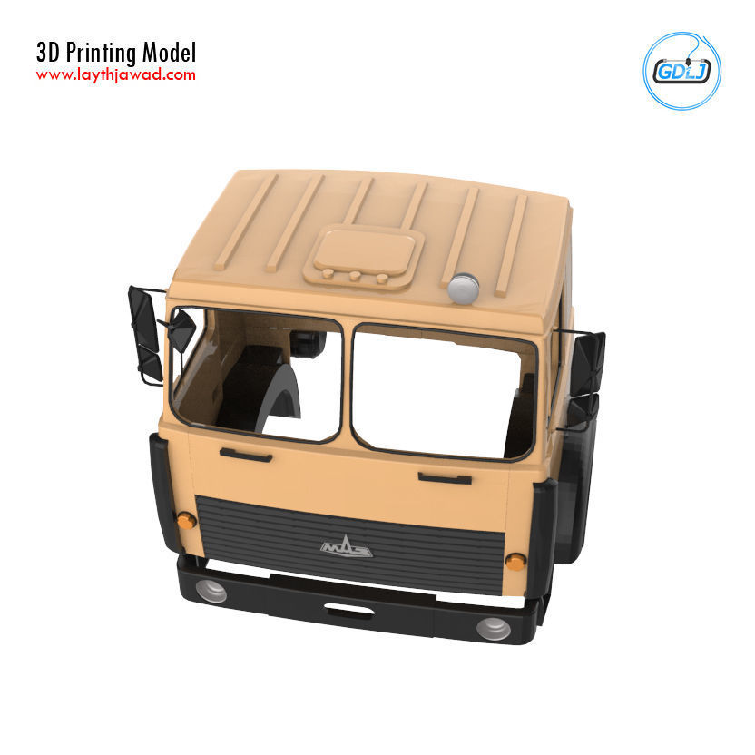 MAZ 5516 Military Cabin - Full Professional Version 3D print model_2