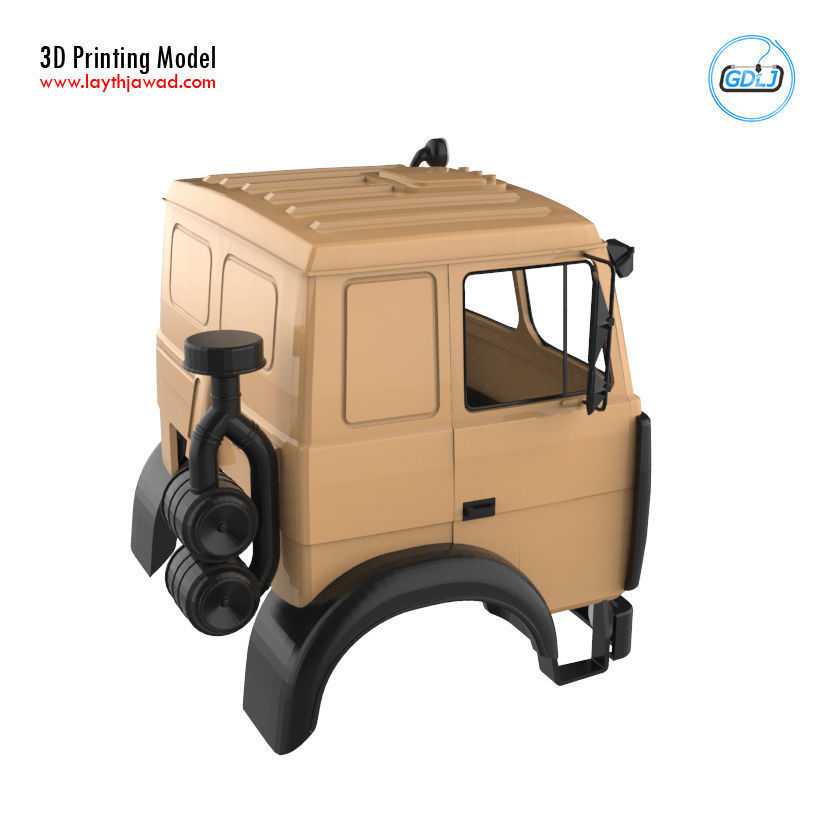 MAZ 5516 Military Cabin - Full Professional Version 3D print model_4