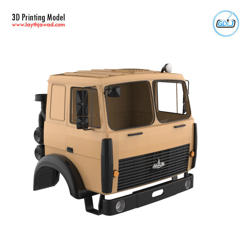 MAZ 5516 Military Cabin - Full Professional Version 3D print model_1