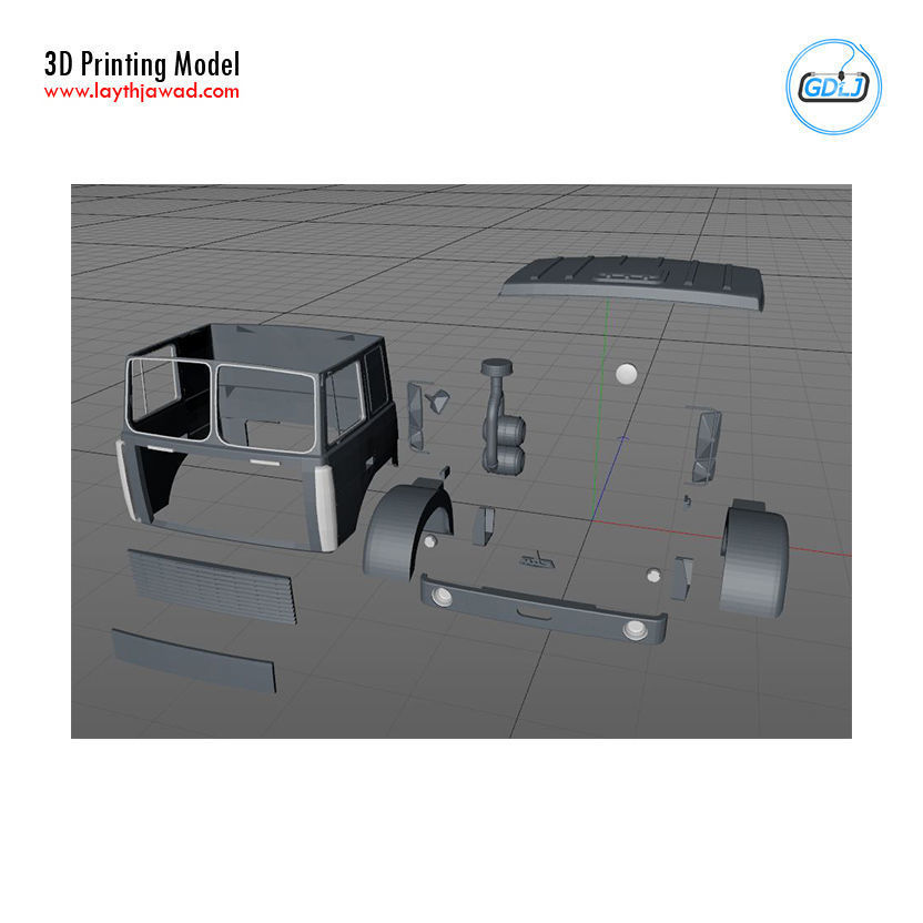 MAZ 5516 Military Cabin - Full Professional Version 3D print model_9