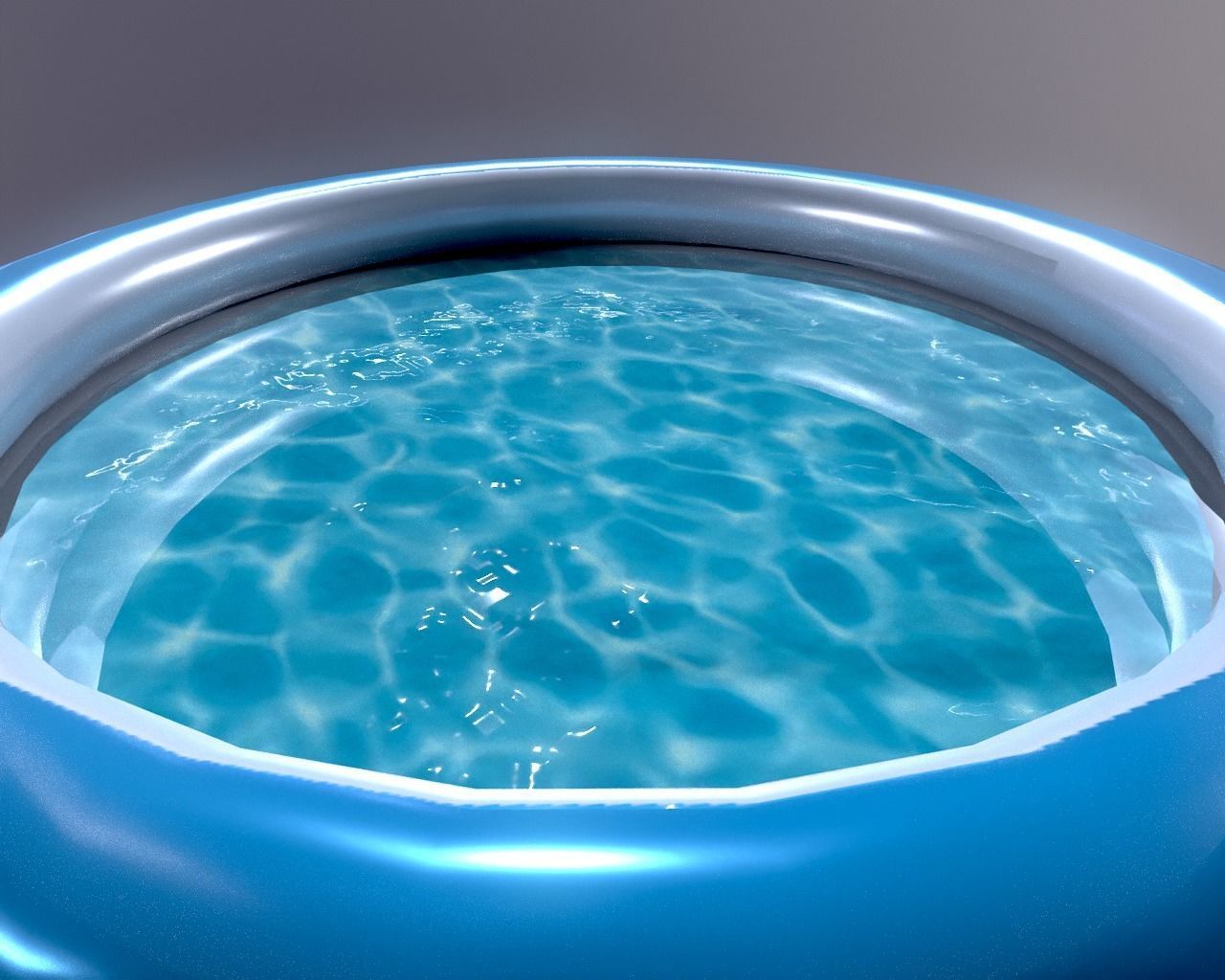 Inflatable Pool Low-poly 3D model_5