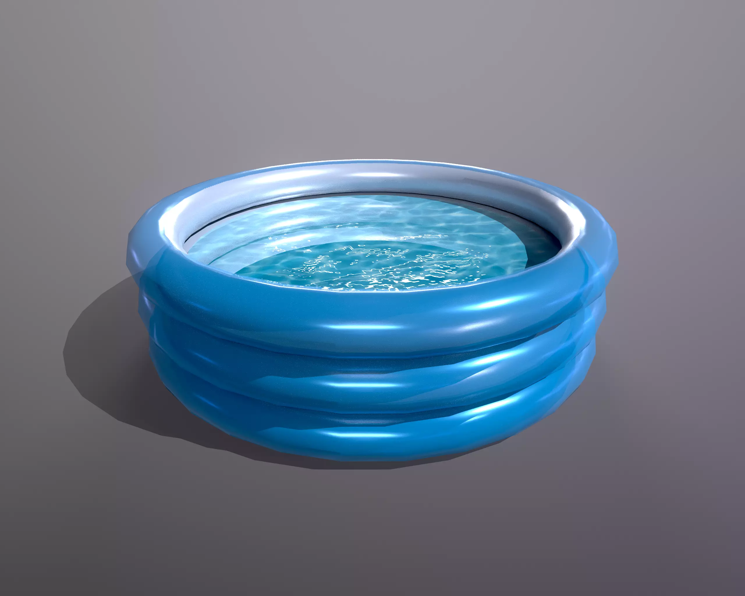 Inflatable Pool Low-poly 3D model_0