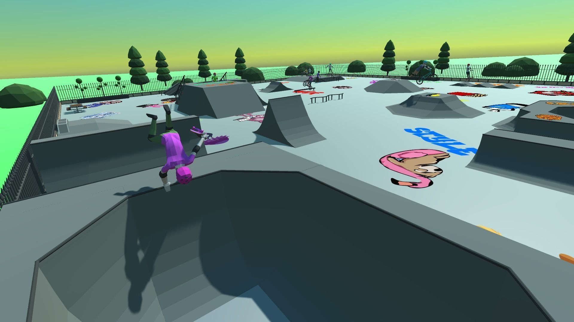 9t5 Low Poly Skate Park Low-poly 3D model_5