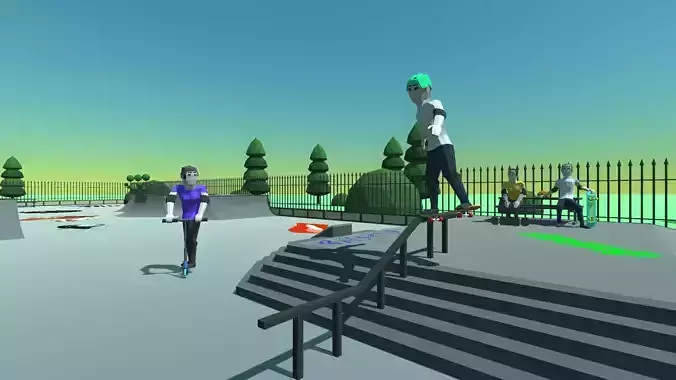 9t5 Low Poly Skate Park Low-poly 3D model
