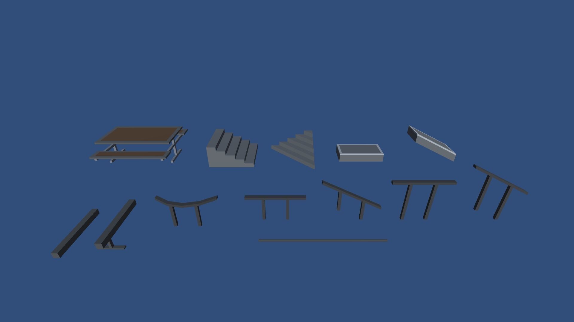 9t5 Low Poly Skate Park Low-poly 3D model_13