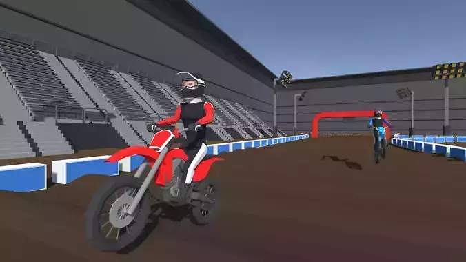 9t5 Low Poly Motocross Low-poly 3D model