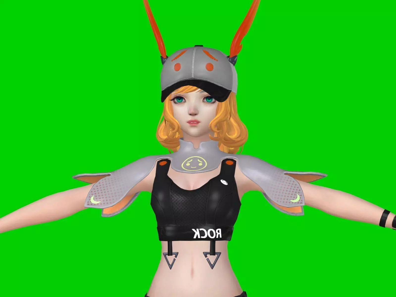cartoon Character girl cyberpunk Free low-poly 3D model