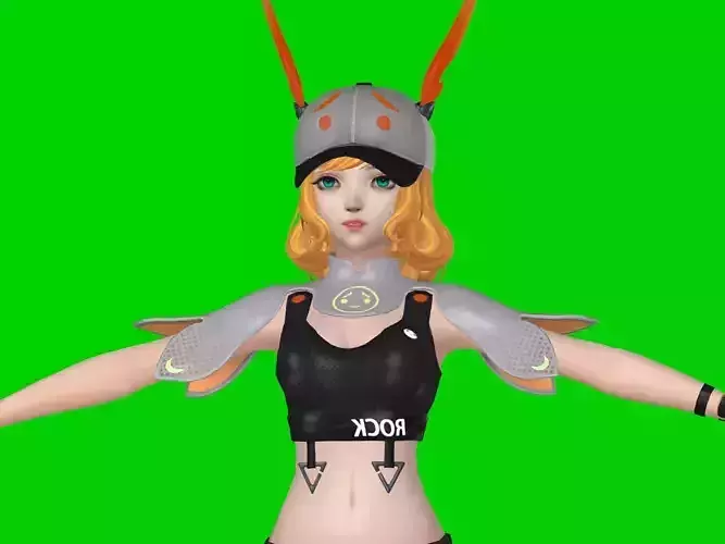 cartoon Character girl  cyberpunk