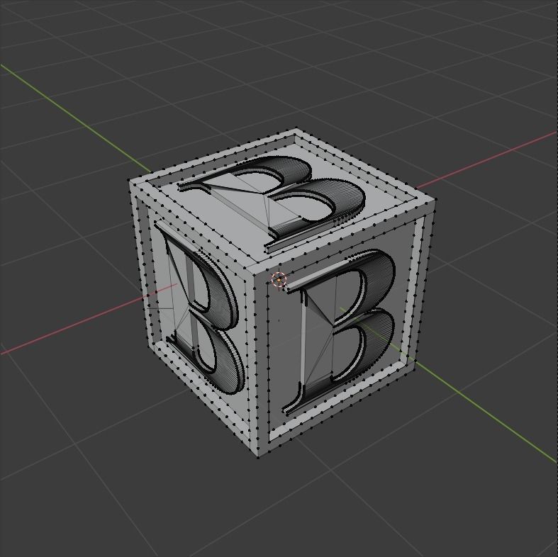 Kids Letter Block - B Letter 3D model_7