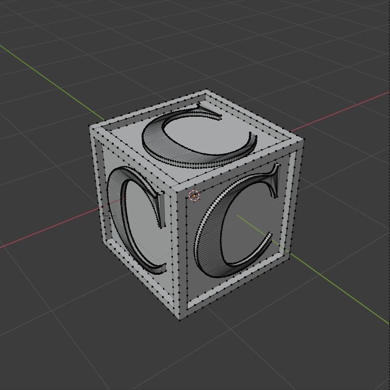 Kids Letter Block - C Letter 3D model_7