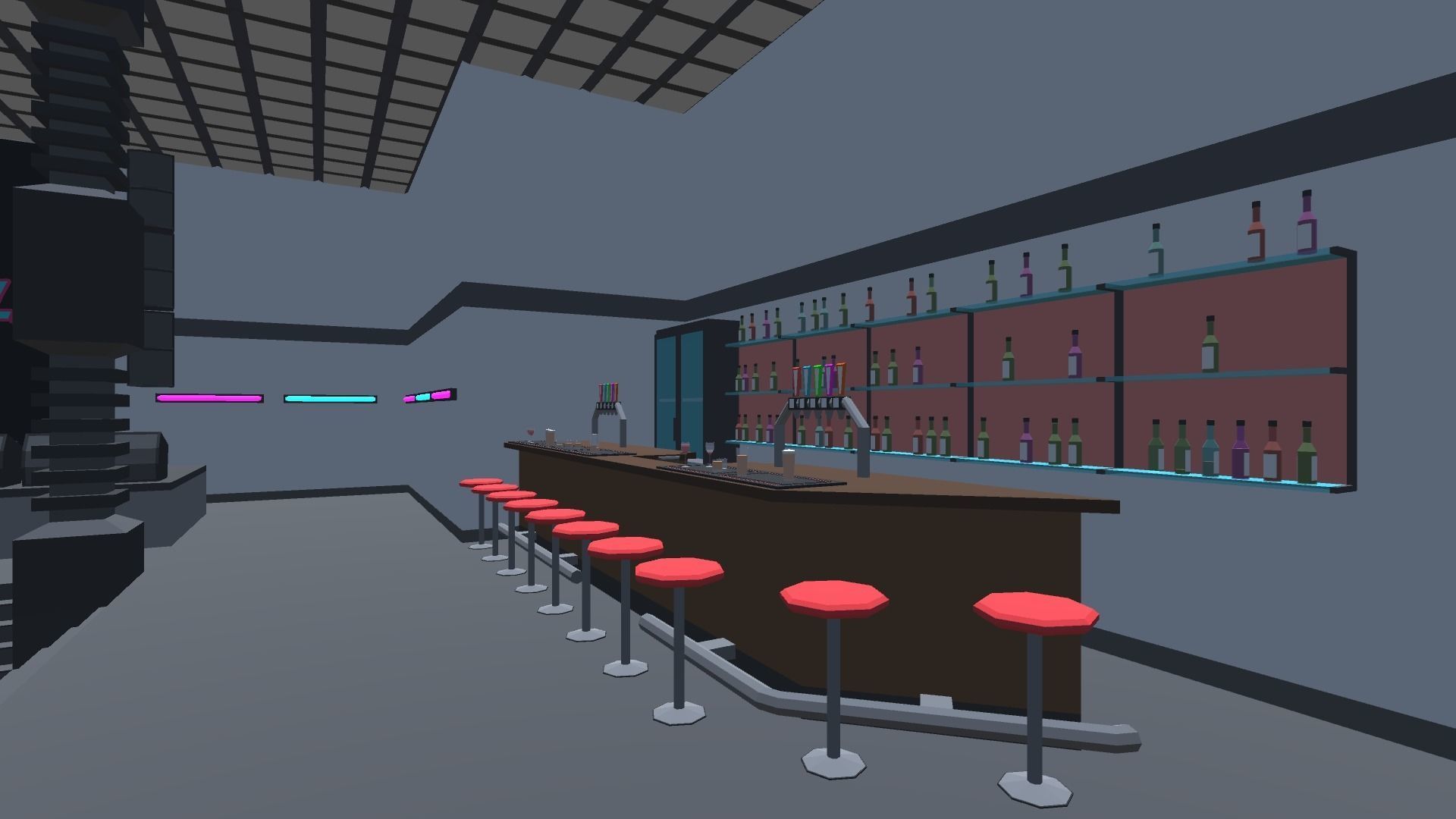 9t5 Low Poly Nightclub Low-poly 3D model_5