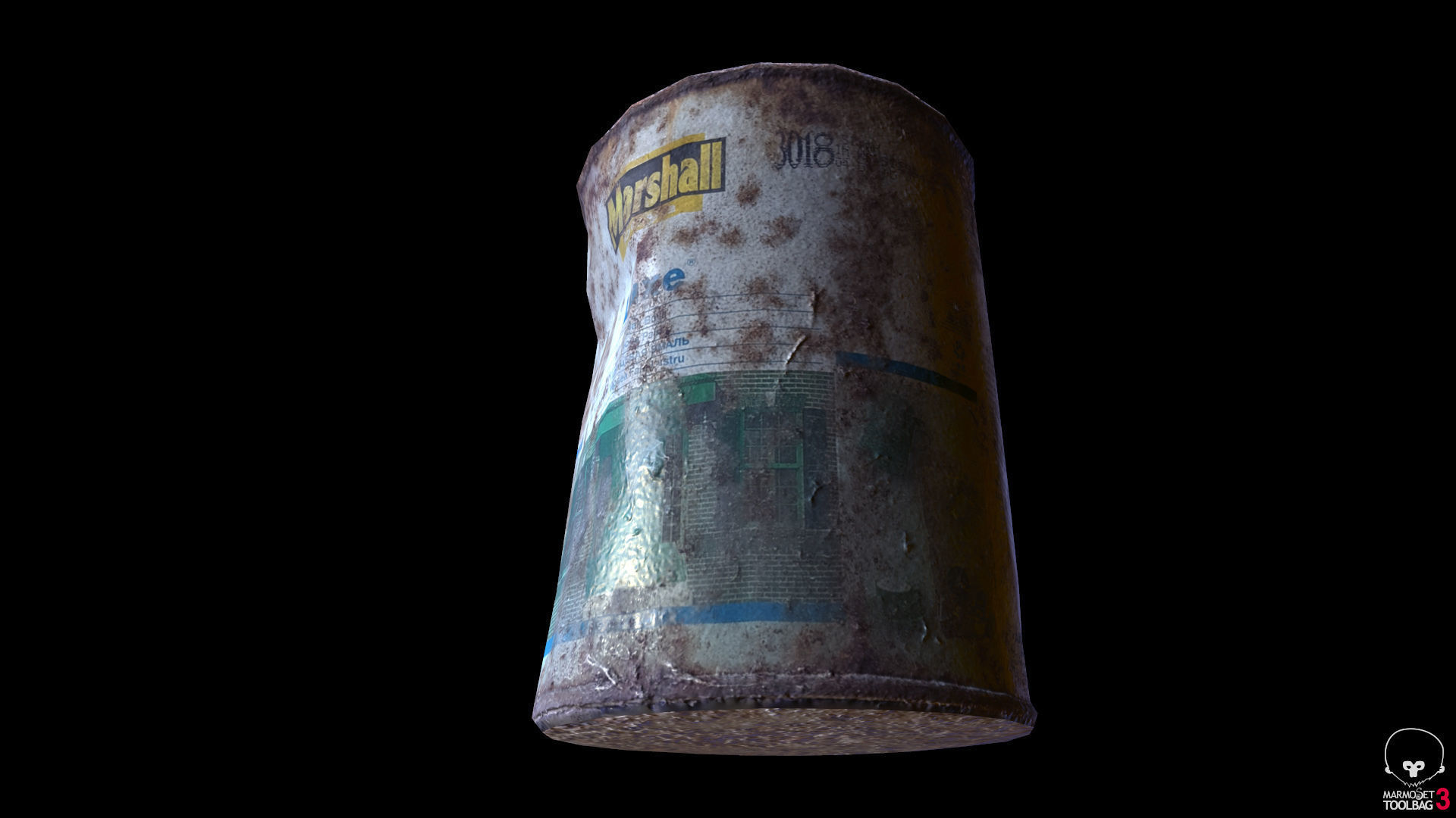 Old Paint Can Lowpoly model Low-poly 3D model_9