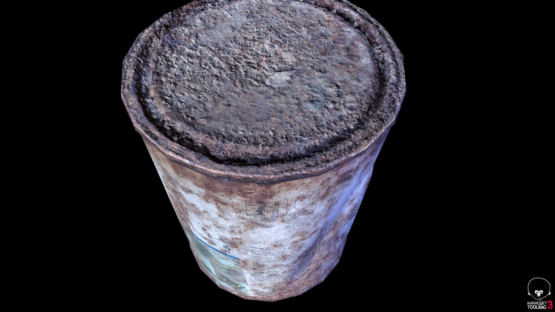 Old Paint Can Lowpoly model Low-poly 3D model_7