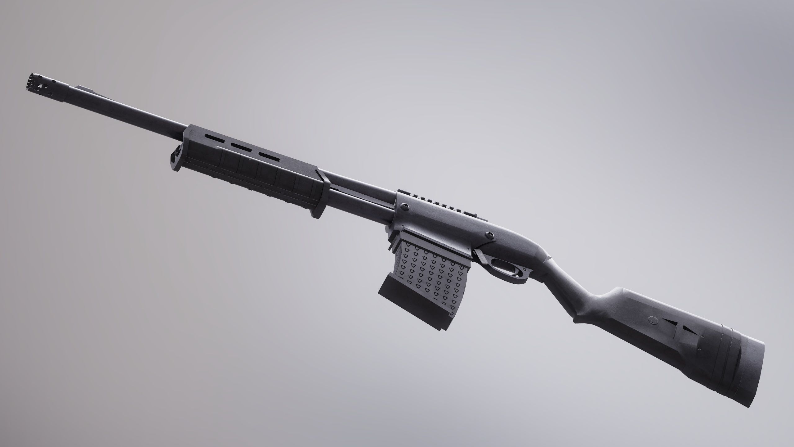 Shotgun Set 2 rifle Low-poly 3D model_7