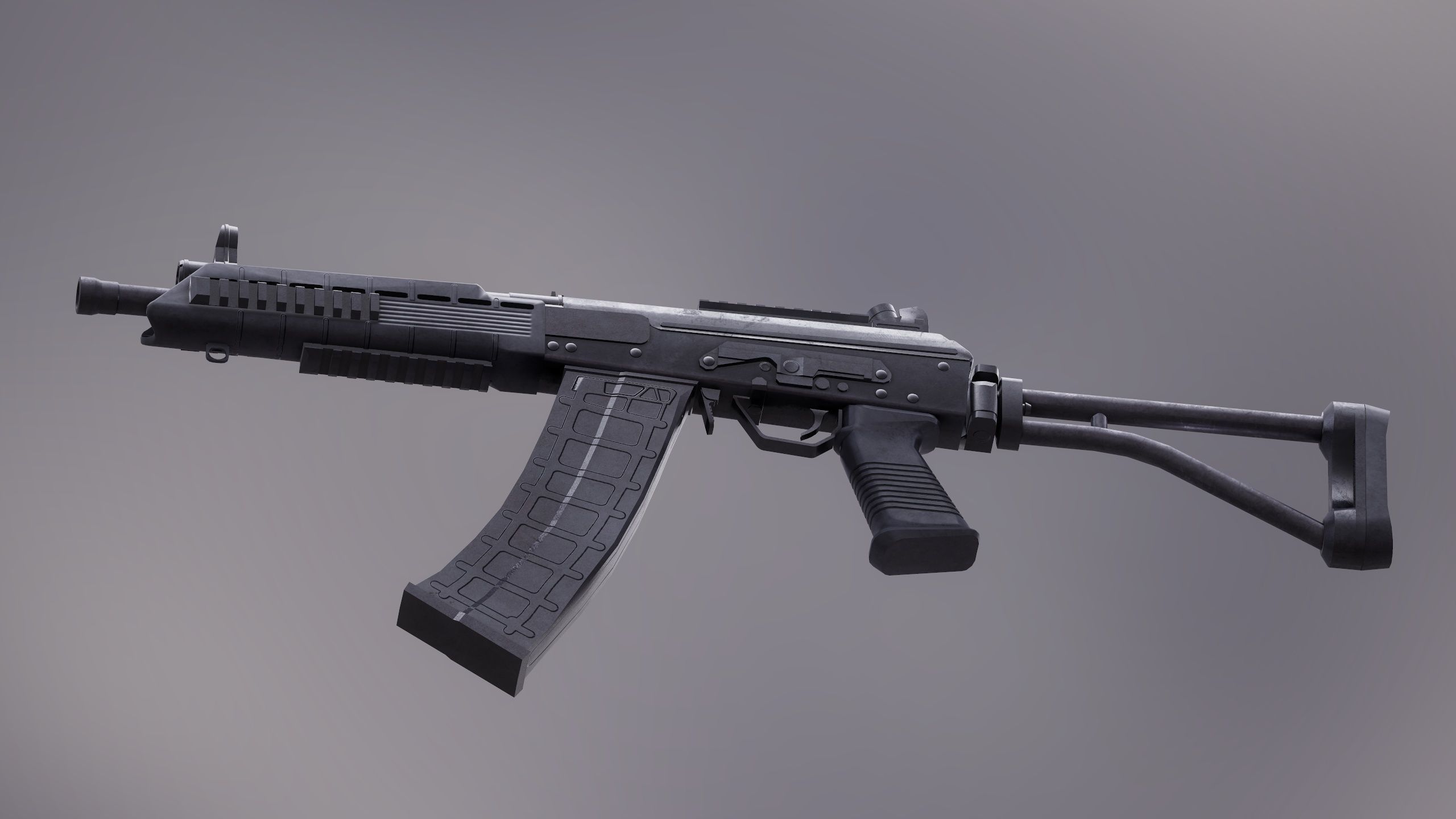 Shotgun Set 2 rifle Low-poly 3D model_21