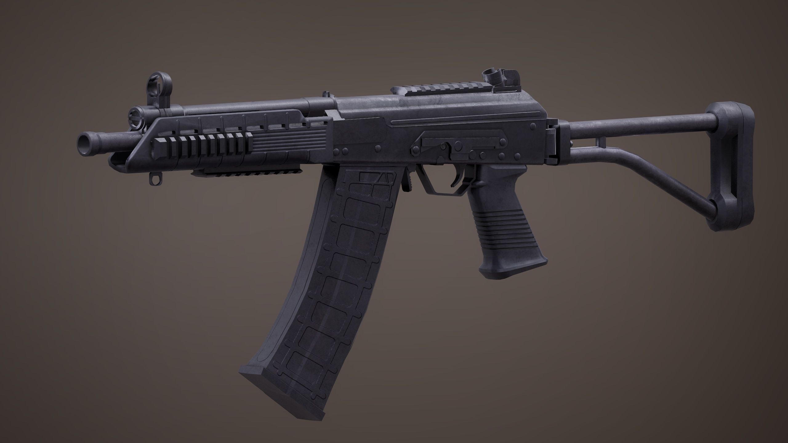 Shotgun Set 2 rifle Low-poly 3D model_19