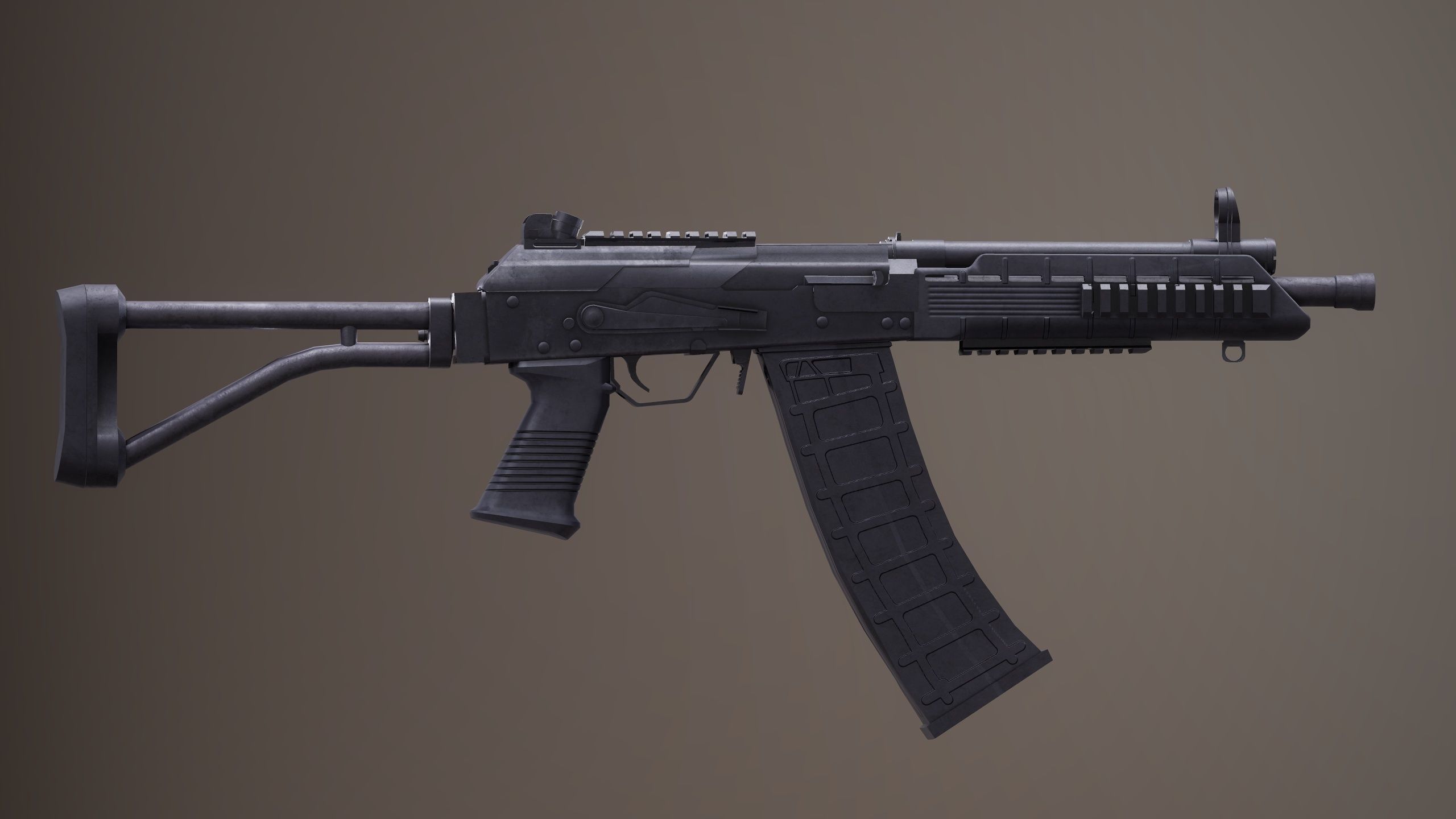 Shotgun Set 2 rifle Low-poly 3D model_16