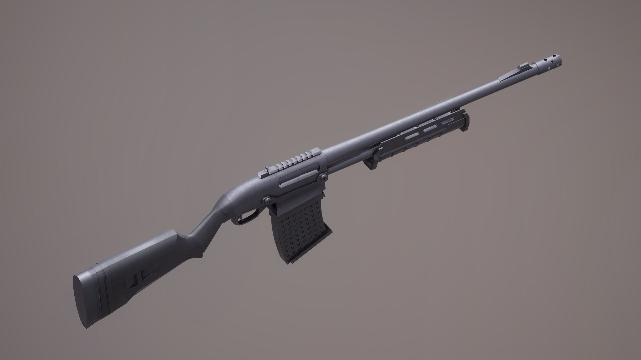Shotgun Set 2 rifle Low-poly 3D model_5