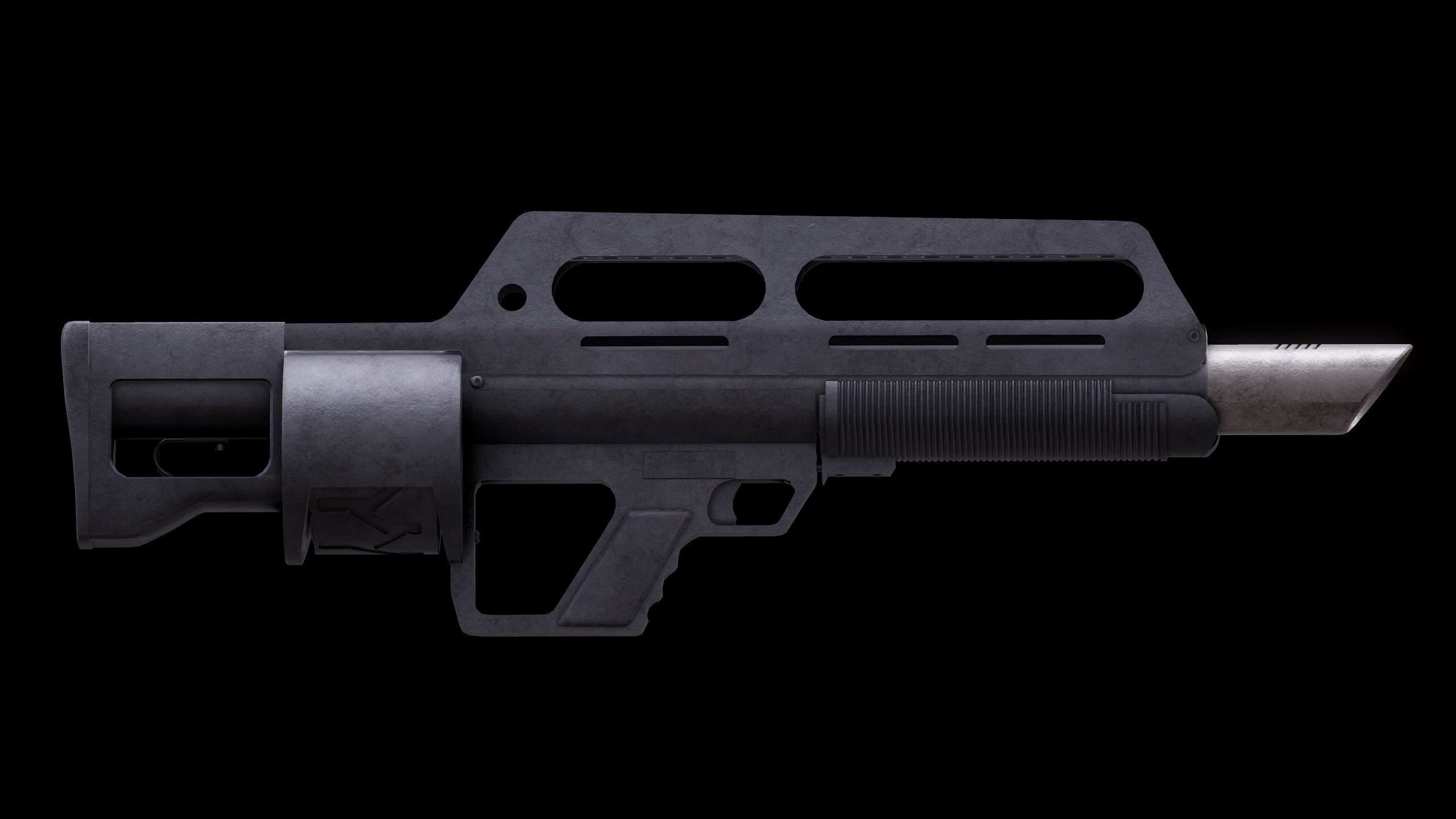 Shotgun Set 2 rifle Low-poly 3D model_14