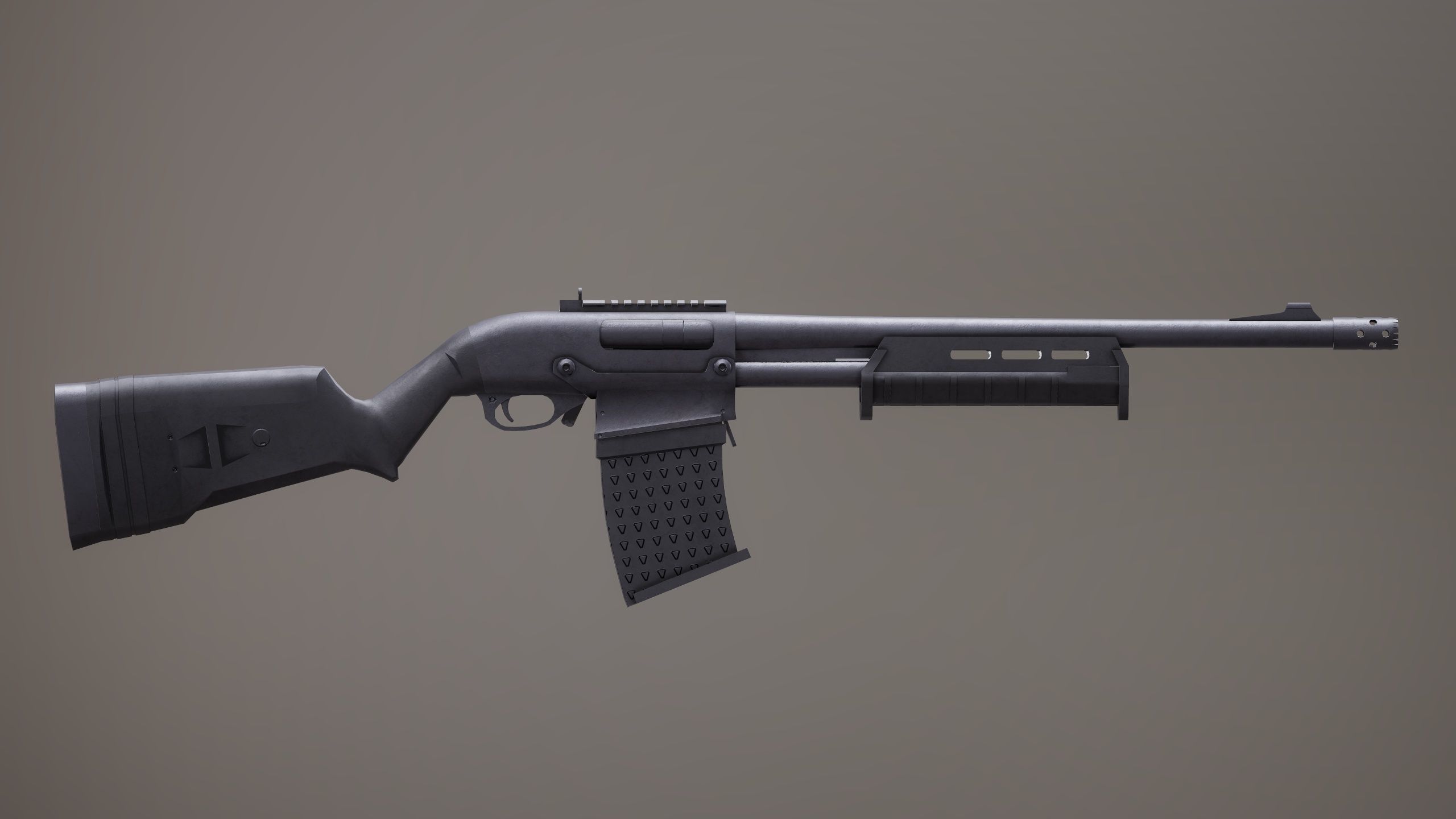 Shotgun Set 2 rifle Low-poly 3D model_9