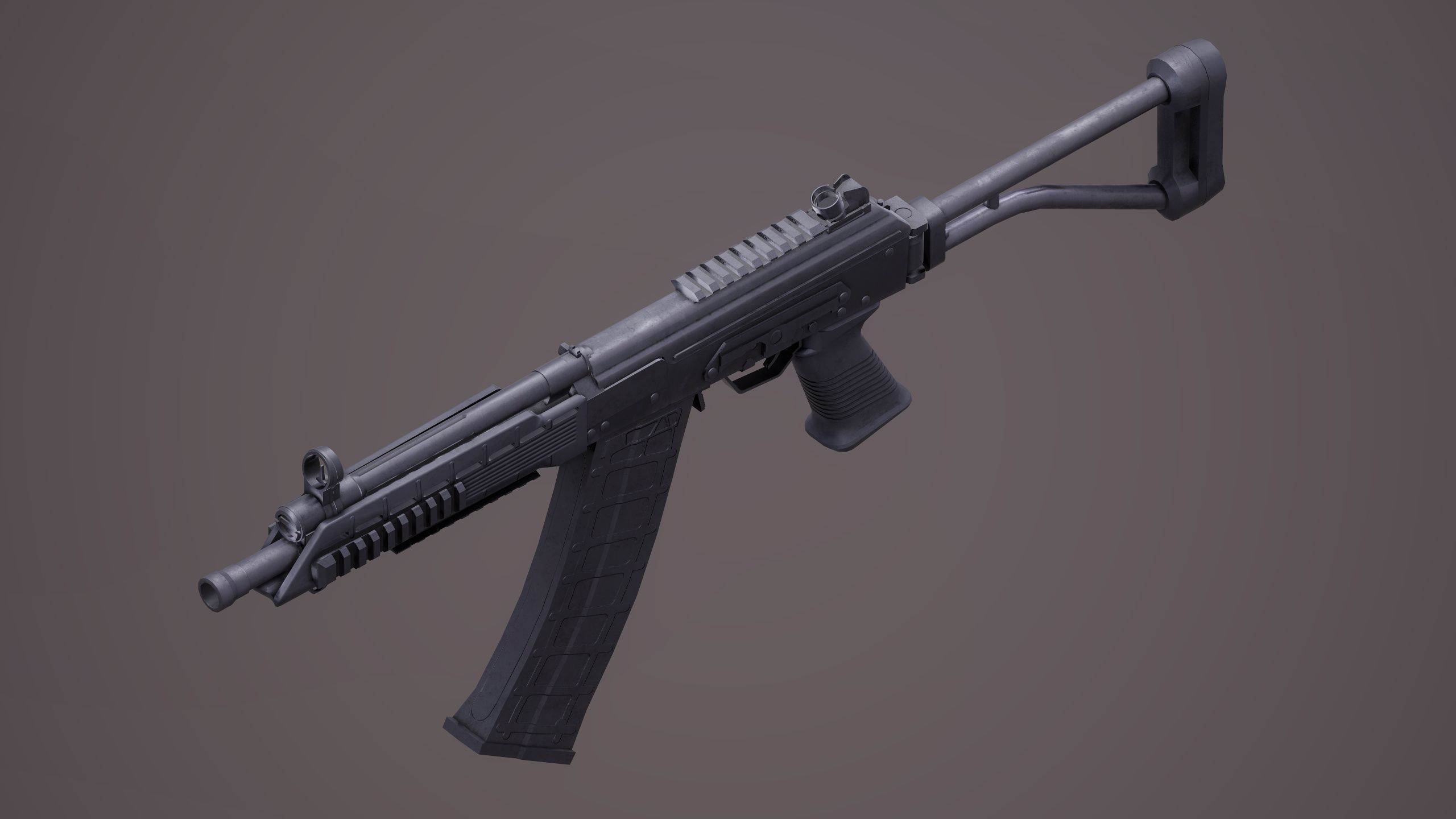 Shotgun Set 2 rifle Low-poly 3D model_17