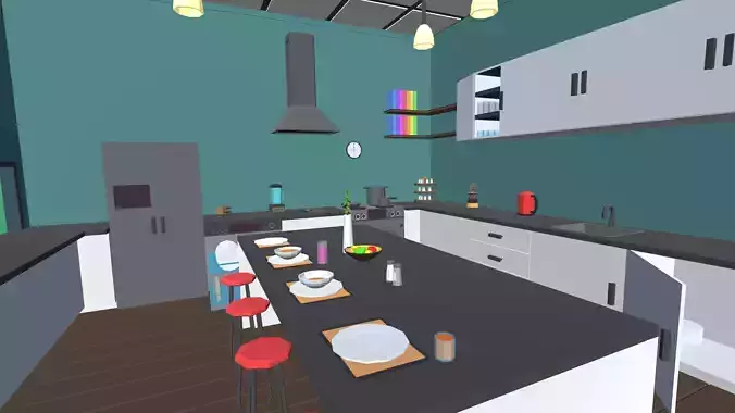 9t5 Low Poly House Kitchen