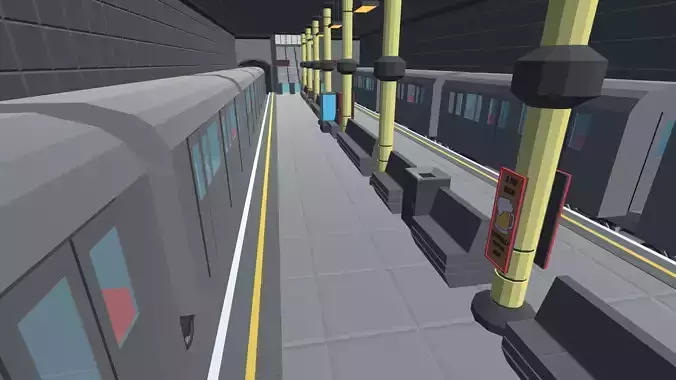 9t5 Low Poly Subway Low-poly 3D model