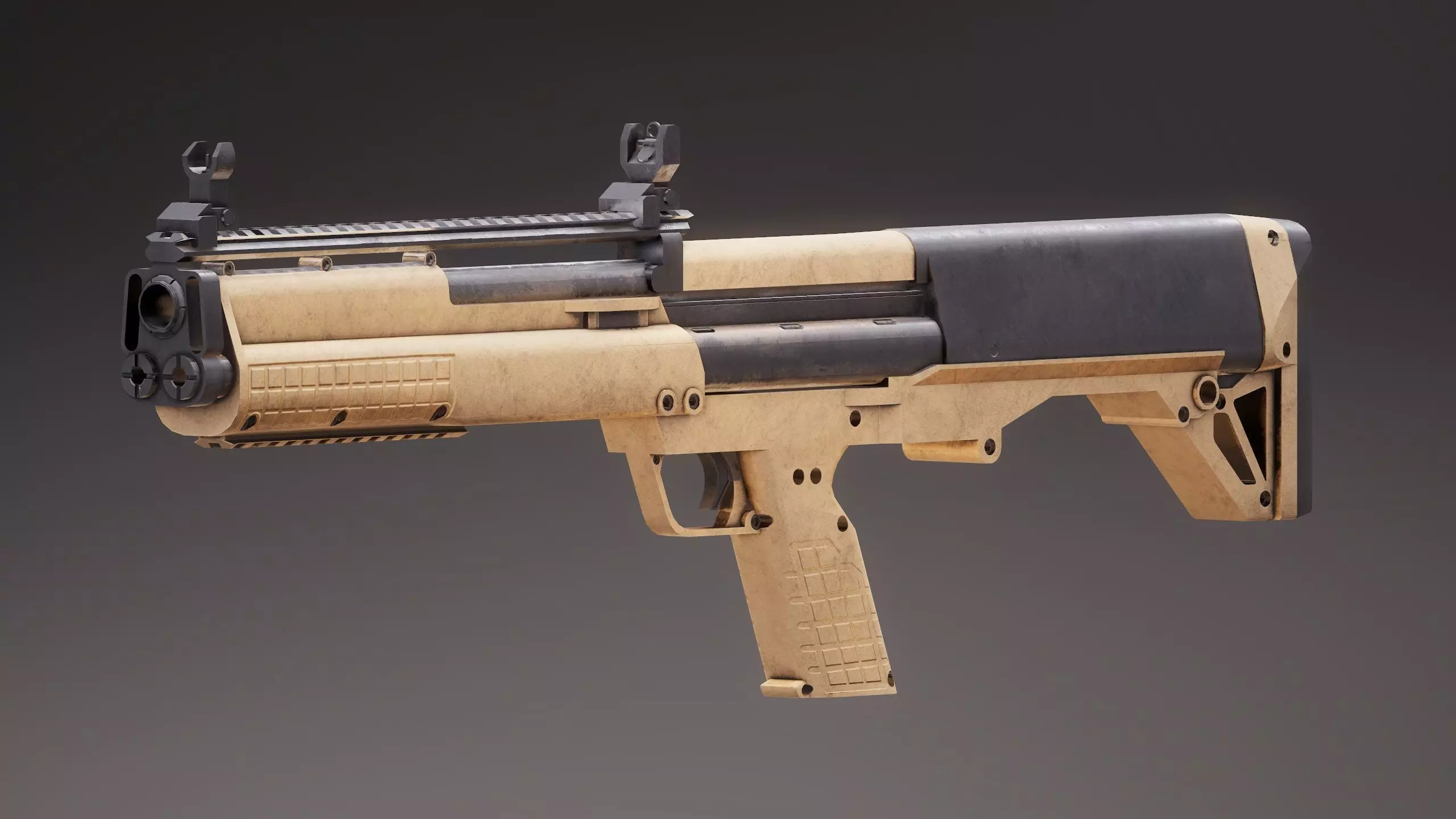 Kal-Tec KSG PBR Rigged Low-poly 3D model_0