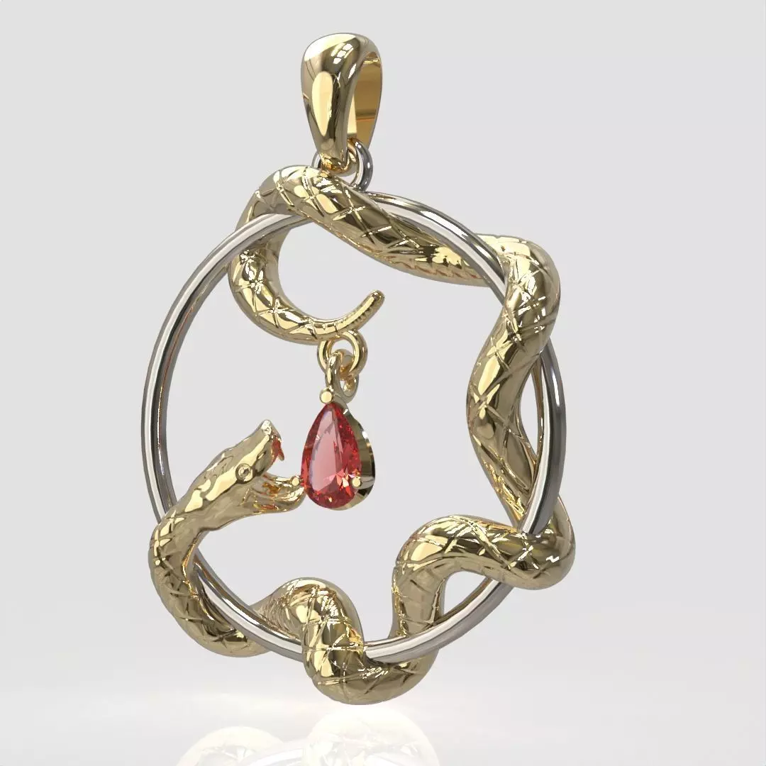 Snake Pendant 3D print model_0