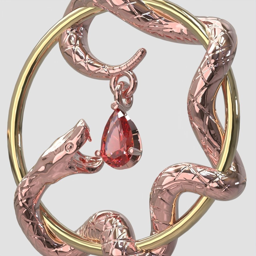 Snake Pendant 3D print model_4
