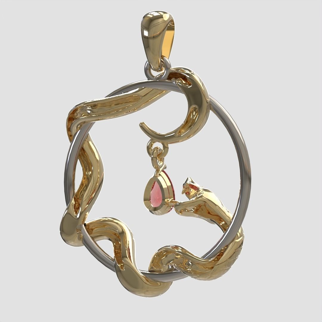 Snake Pendant 3D print model_1