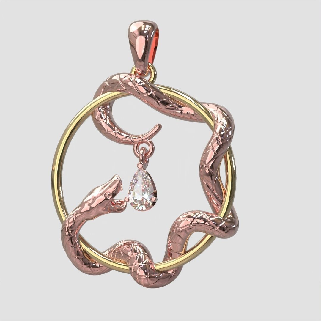 Snake Pendant 3D print model_5