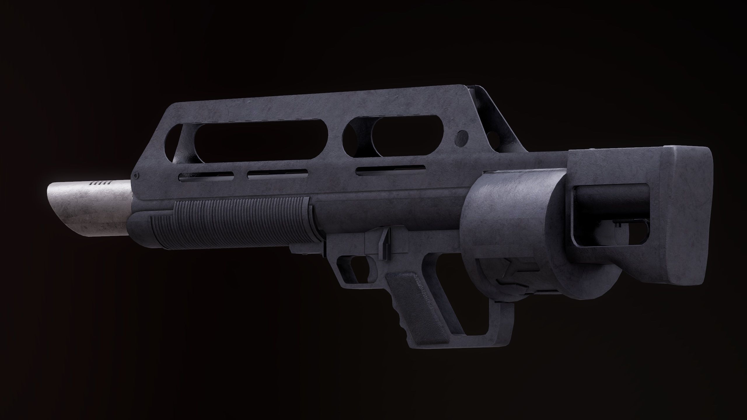 Pancor Jackhammer Rigged PBR Low-poly 3D model_2