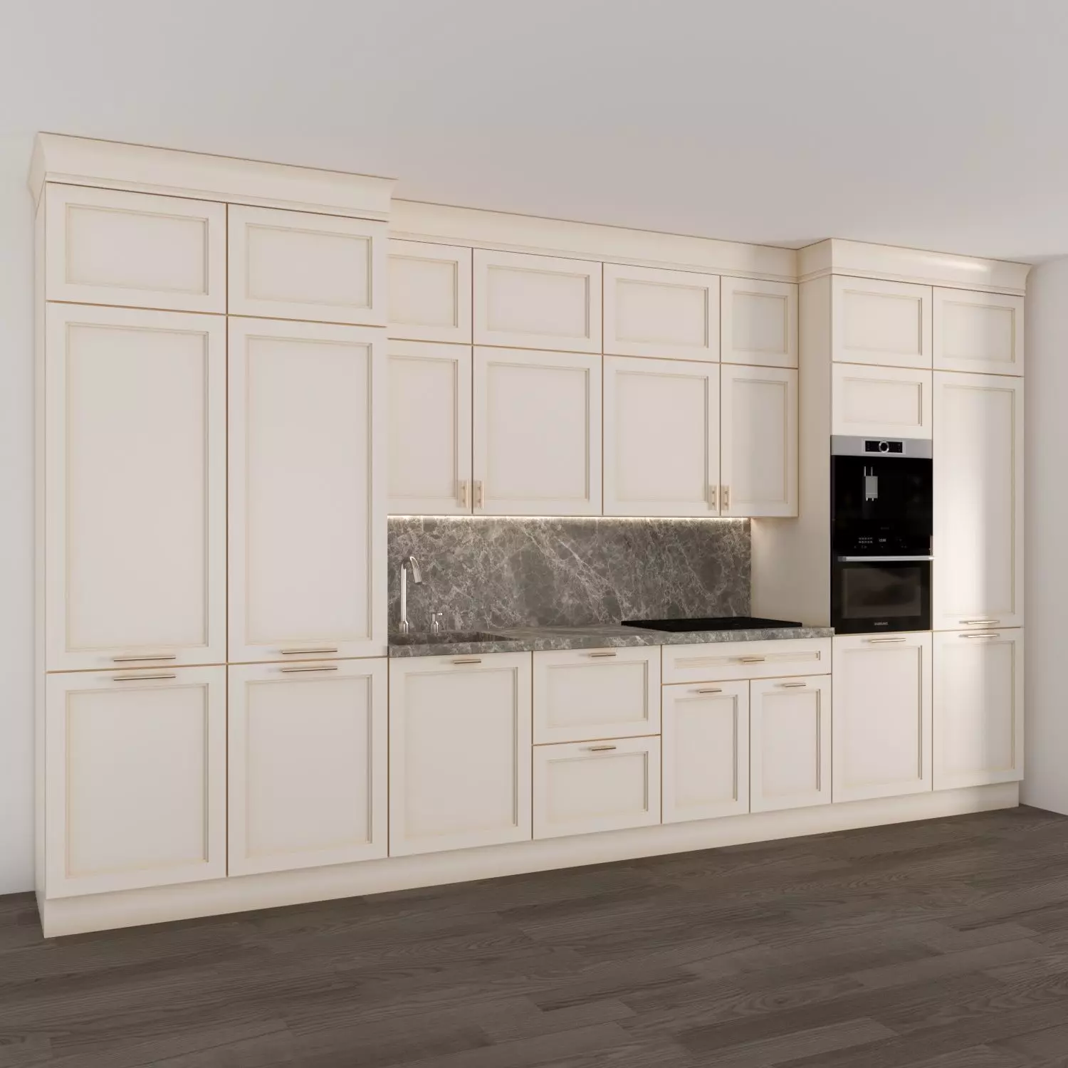 kitchen-set012 kitchen with cabinets and marble counter tops 3D model_0