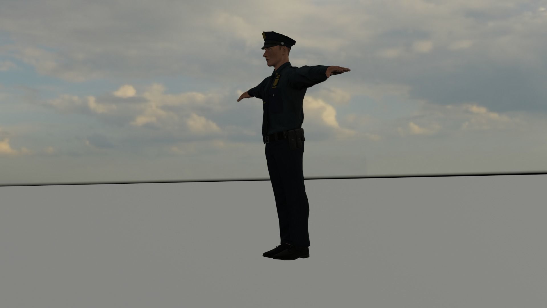 police low poly 3d model for gameing Low-poly 3D model_3