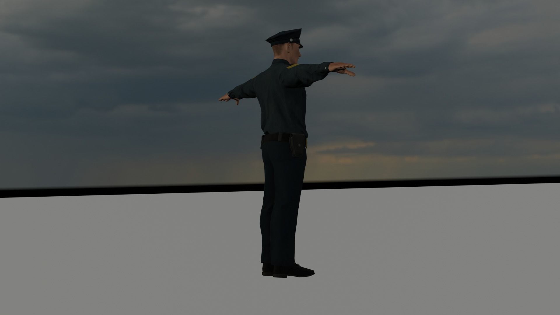 police low poly 3d model for gameing Low-poly 3D model_2
