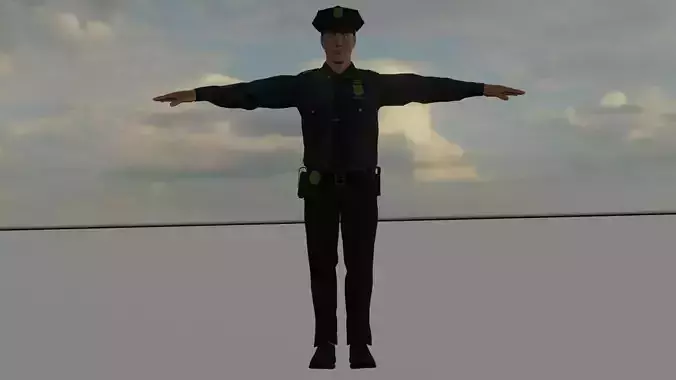 police low poly 3d model for gameing Low-poly 3D model