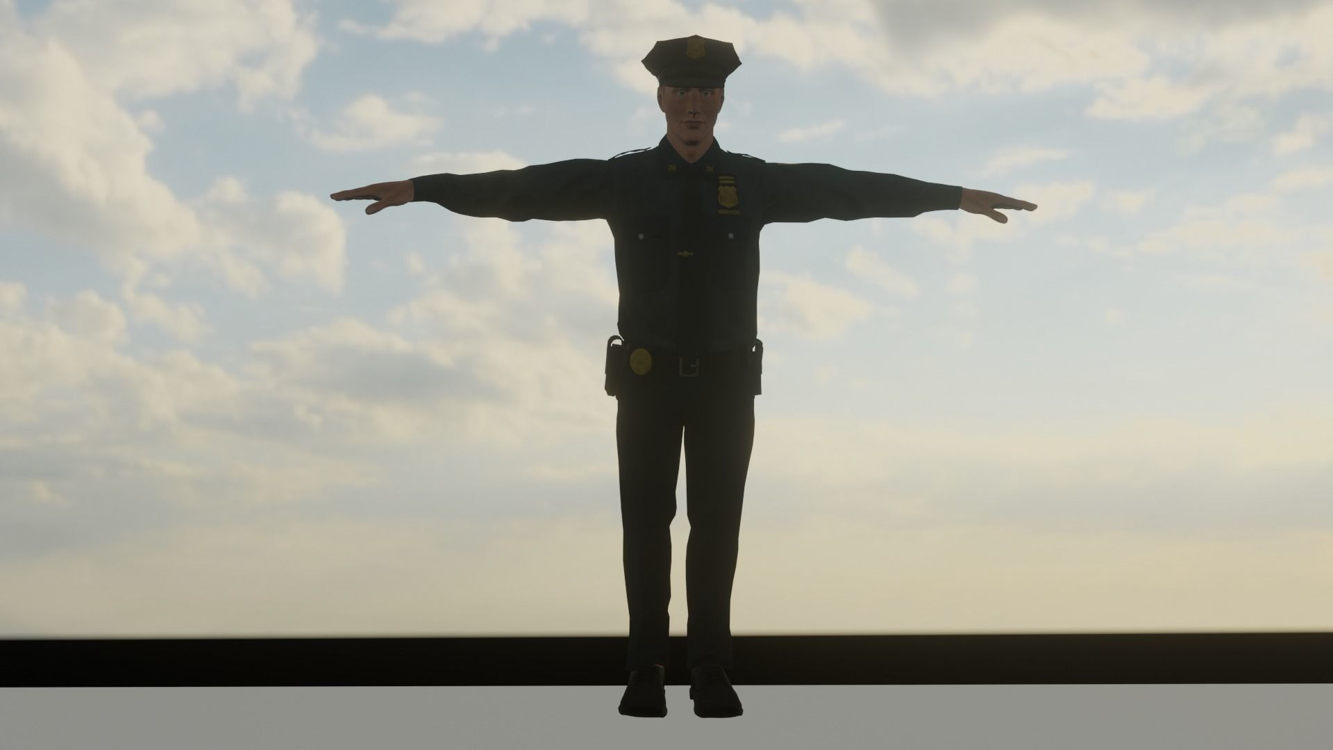 police low poly 3d model for gameing Low-poly 3D model_7