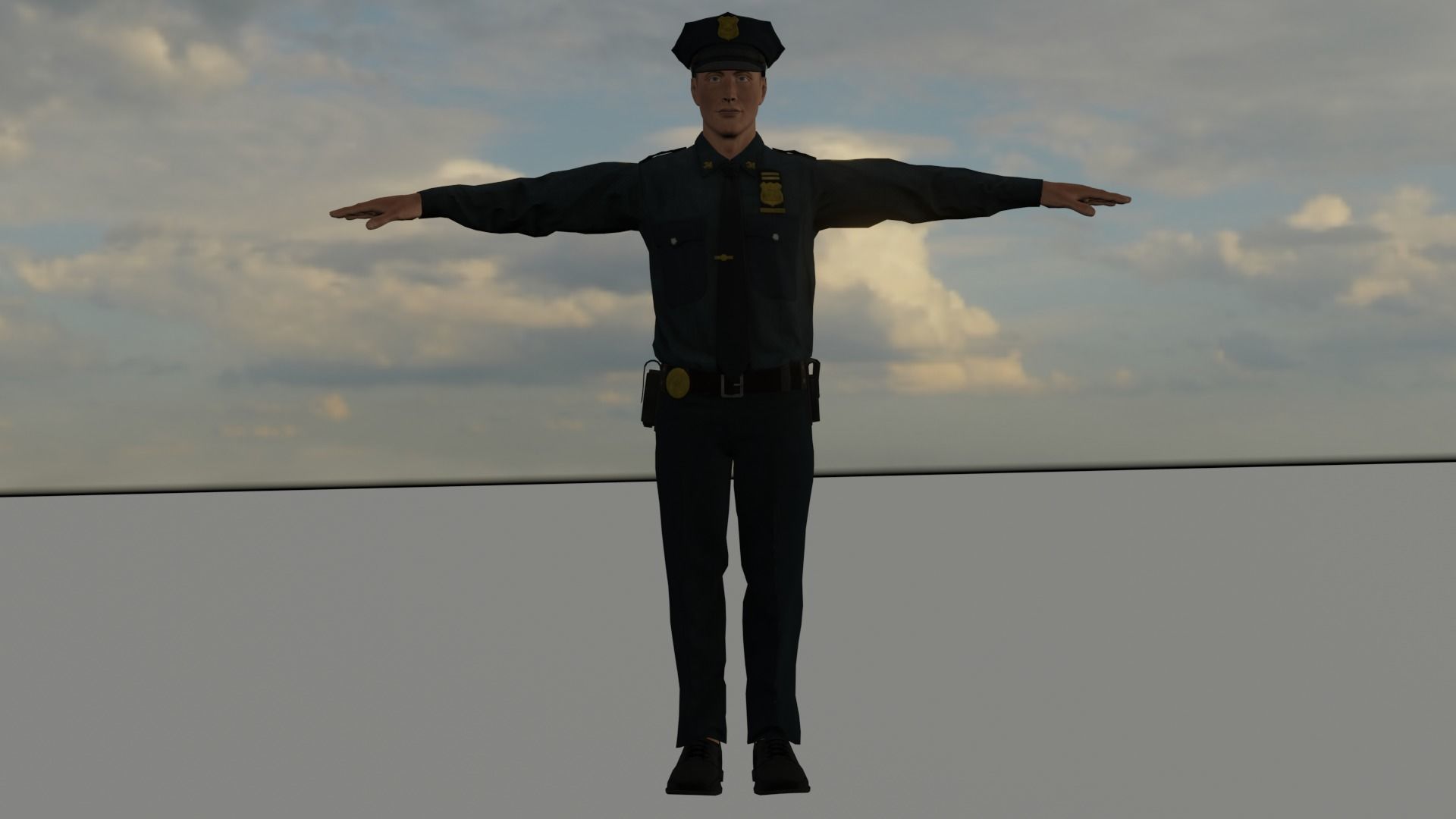 police low poly 3d model for gameing Low-poly 3D model_5