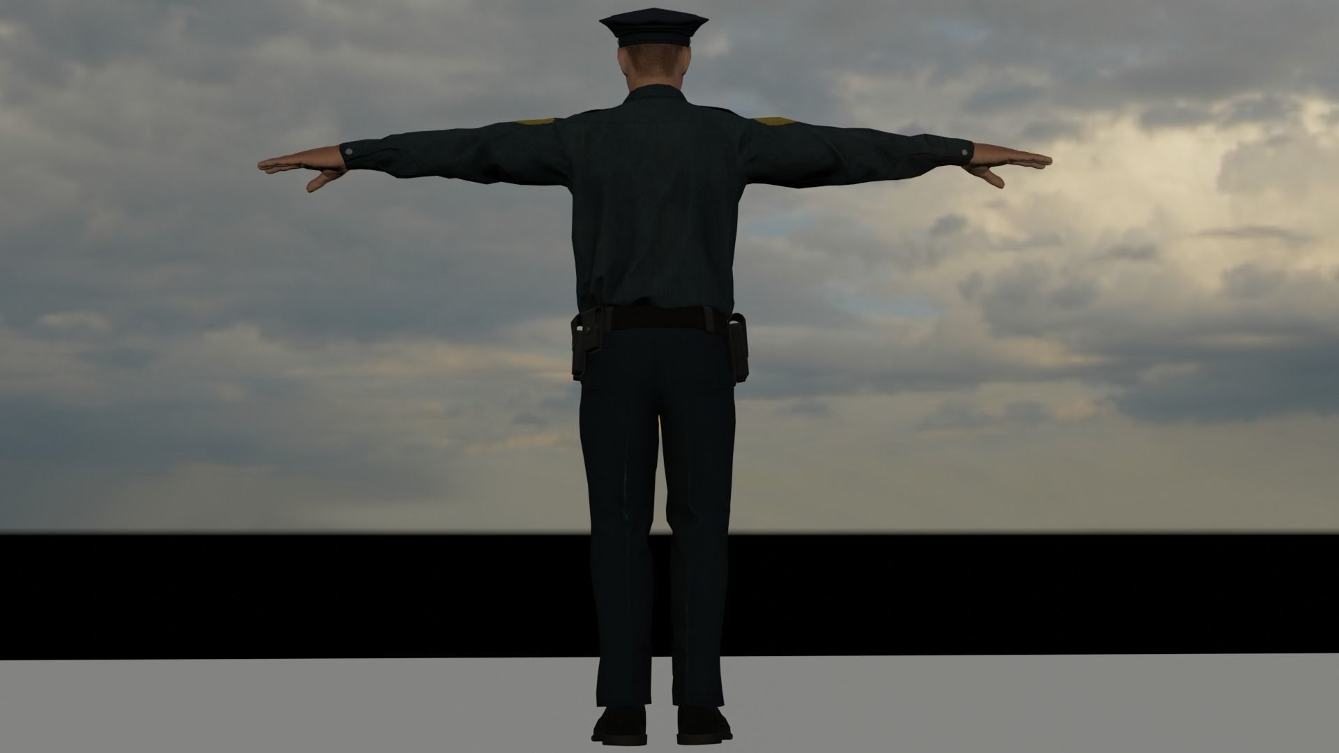 police low poly 3d model for gameing Low-poly 3D model_4