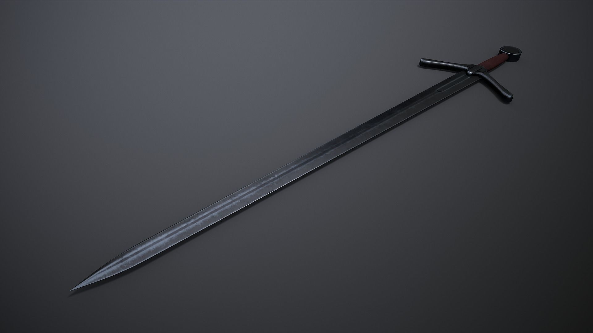 Broadsword Low-poly 3D model_2