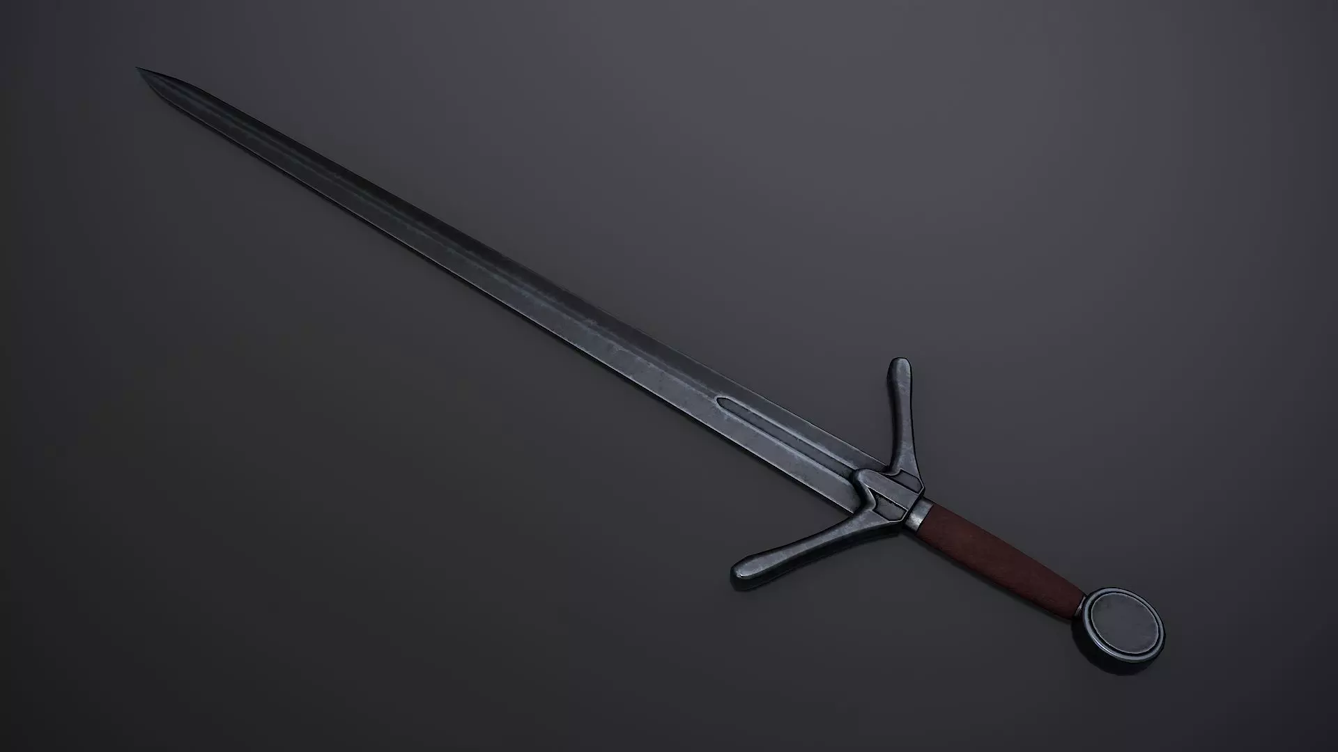 Broadsword Low-poly 3D model_0