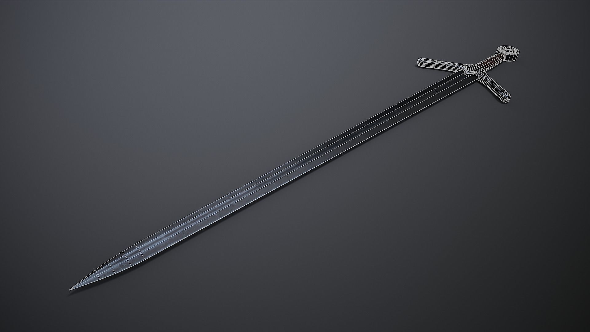 Broadsword Low-poly 3D model_3