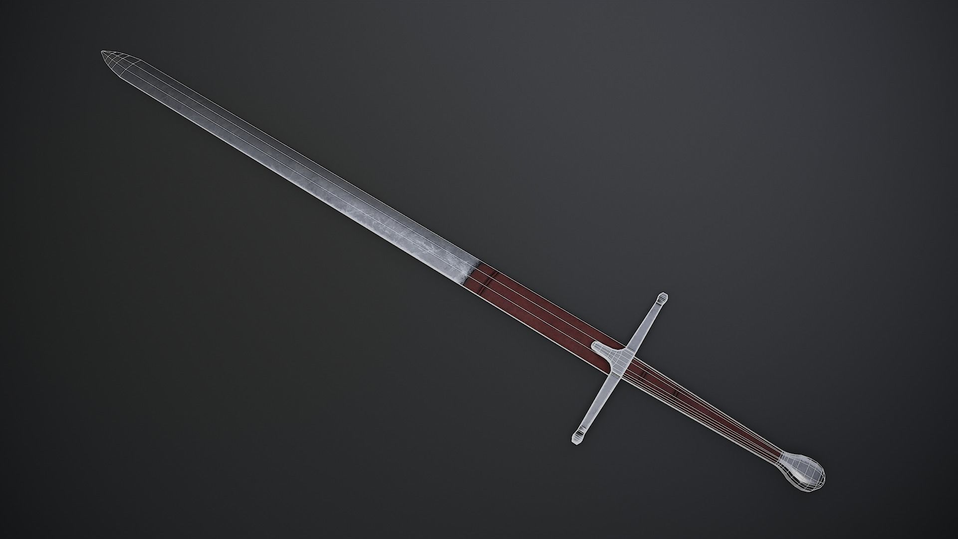 Claymore Sword Low-poly 3D model_1