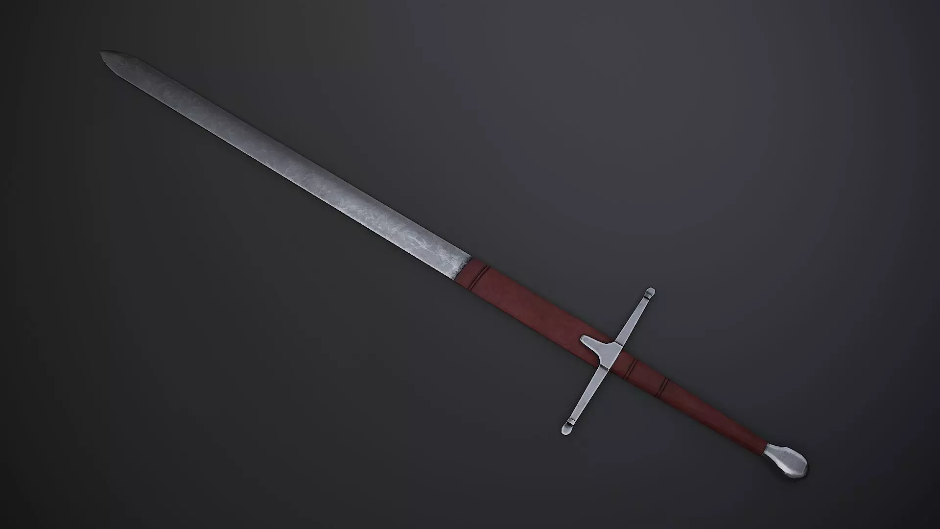 Claymore Sword Low-poly 3D model_0