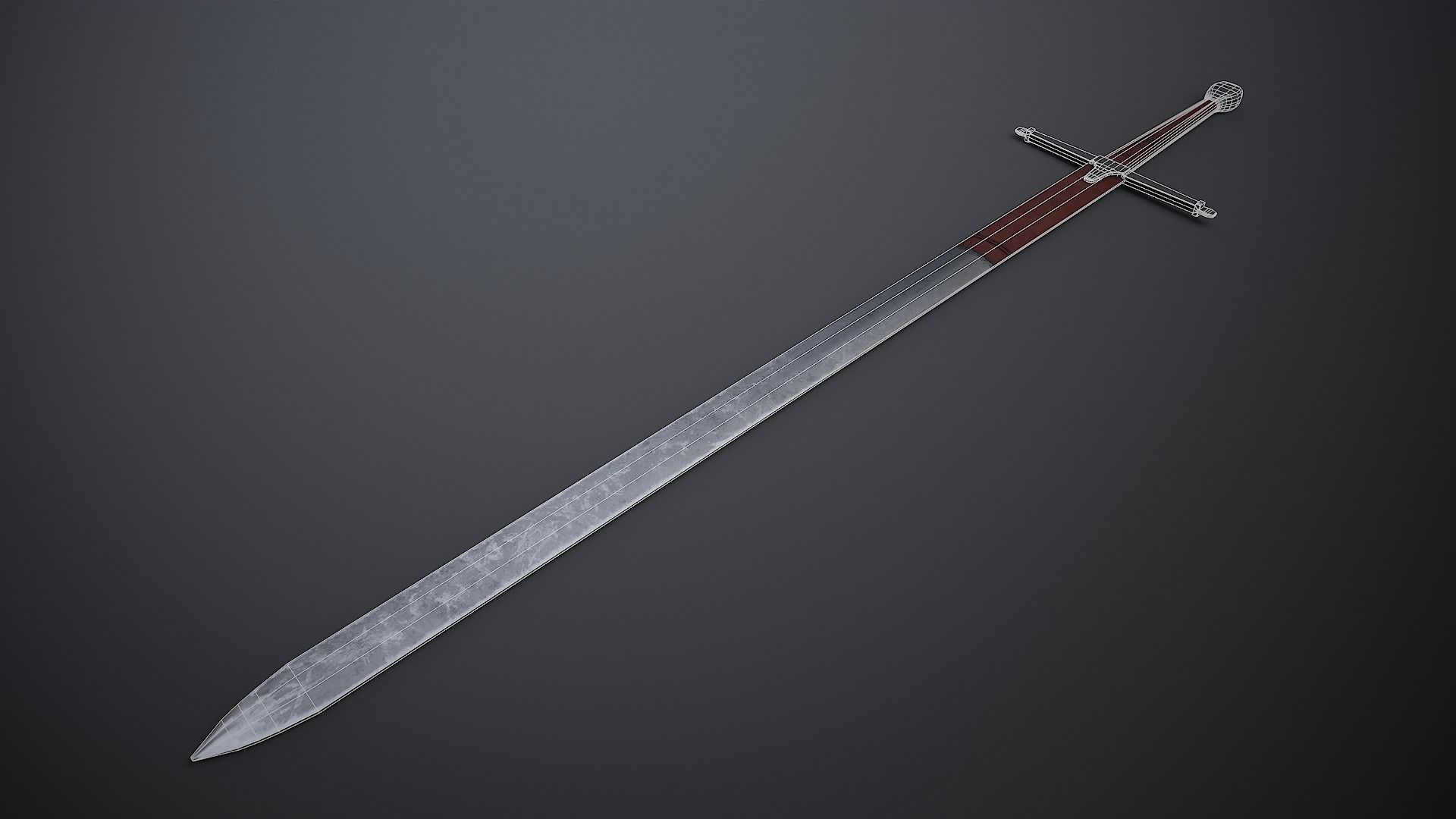 Claymore Sword Low-poly 3D model_3